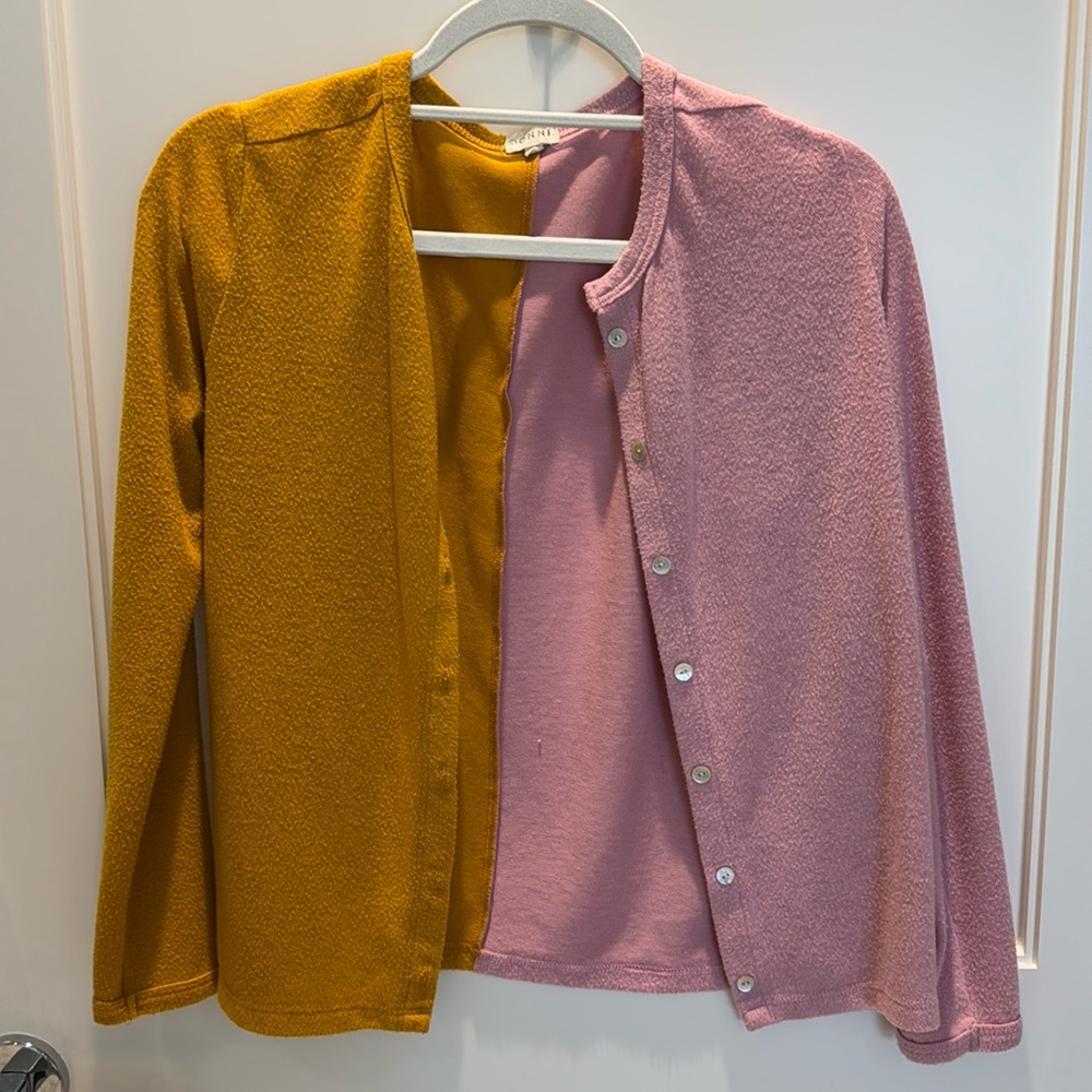 Donni two-tone sweater cardigan
